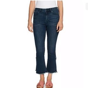 NWT 1.STATE Flared Tulip Hem Jeans in Meadow 30